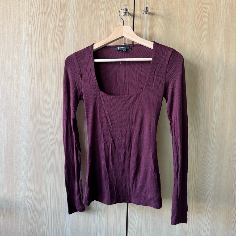 NWOT INC International Concepts Red Ribbed Fitted Blouse